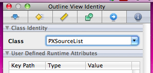 PXSourceList: IB Identity Inspector